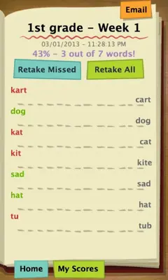 Spelling Test Free android App screenshot 1